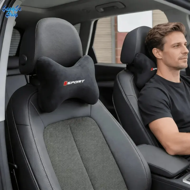 1/2 PCS Ergonomic Car Headrest Pillow, Soft 3D Neck Shoulder Support Cushion, Universal Fit Car Seat Interior Accessory for Driving Fatigue Relief