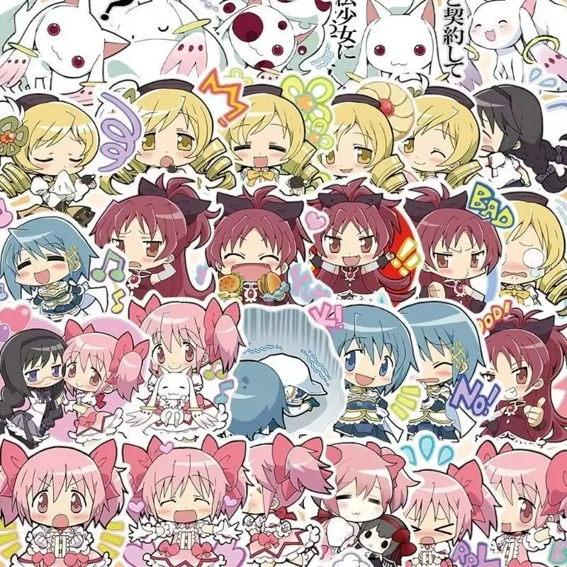 2026 New hot item 48pcs Kawaii Anime Puella Magi Madoka Magica Stickers Kaname Madoka Akemi Homura Decals for Laptop Phone Cartoon Sticker