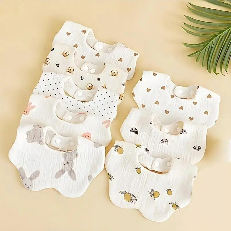 3/5 Pack Soft Petal Baby Drool Bibs, Absorbent Feeding Bibs Newborn Gift For Boys Girls
