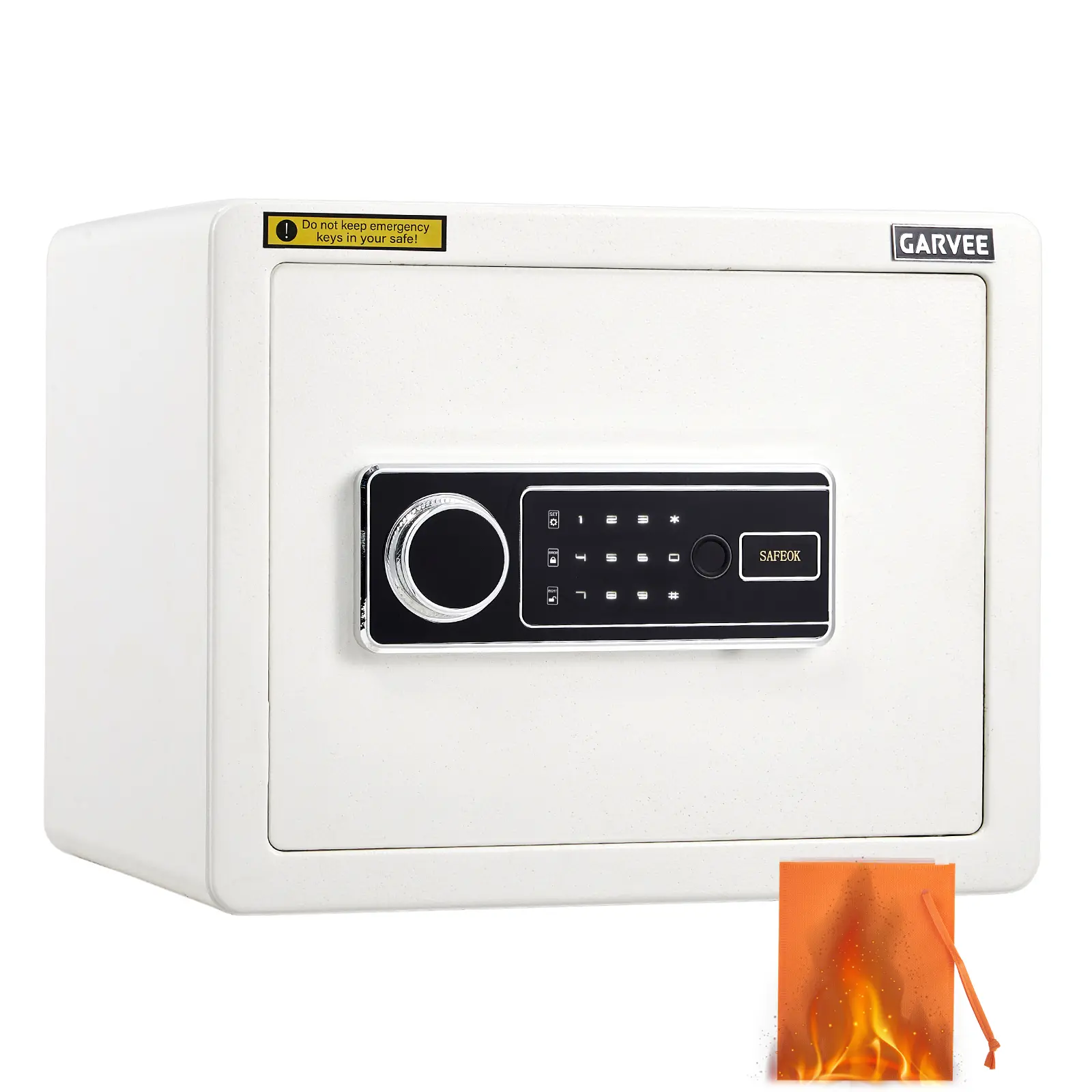 Biometric Fingerprint Home Security Safe, Fireproof-Waterproof Heavy-Duty Steel Cabinet with 4-in-1 Access & Alarm for Valuables (Office & Home Use)