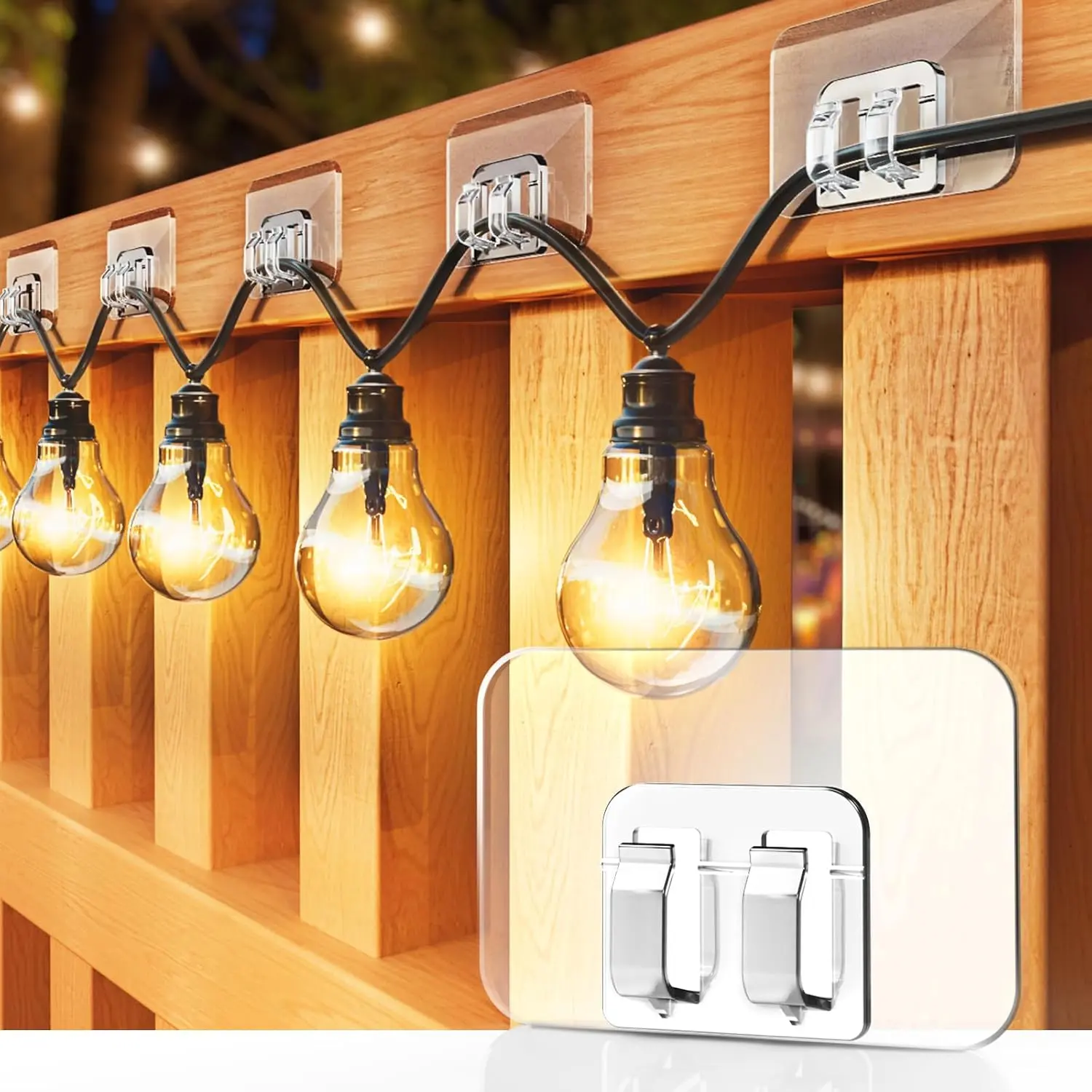 Hooks for Outdoor String Lights - 100 Pack with Adhesive Strips - No Damage, No Tools, No Holes, Waterproof and UV-Resistant, Perfect for Christmas and Patio Decorfidget toys