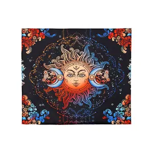 VEVOR Sun and Moon Tapestry, Psychedelic Mystic Floral Aesthetic Wall Tapestry, Vintage Wall Blanket for Home Decoration, Suitable for Bedroom, Living Room, Dorm (50.39 x 57.87 inches)