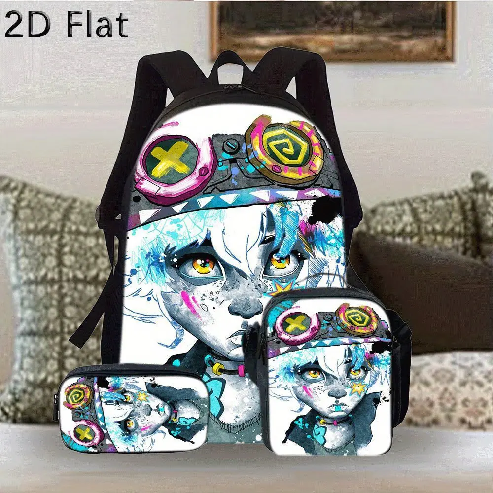 3pcs Backpack Set Arcane Pattern Digital Printed Backpack Three-Piece Set Youth Schoolbag Unisex