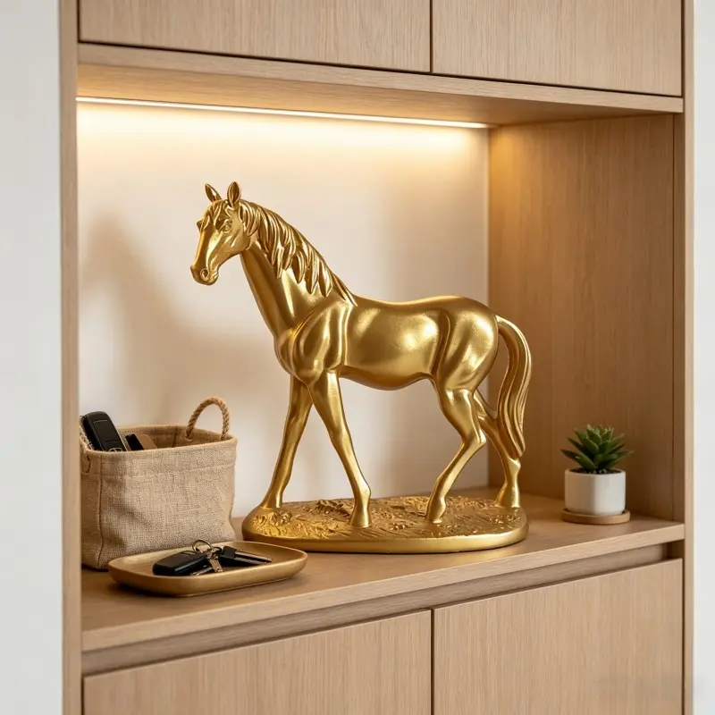 Modern Luxury Horse Figurine, Living Room TV Stand Desk Decor, Office Moving in Opening Gift, Feng Shui Ornament