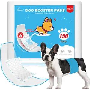 150ct Super Absorption Disposable Dog Diaper Liners Booster Pads for Male and Female Dogs Fits Most Reusable Pet Belly Bands Washable Puppy Diaper Wraps