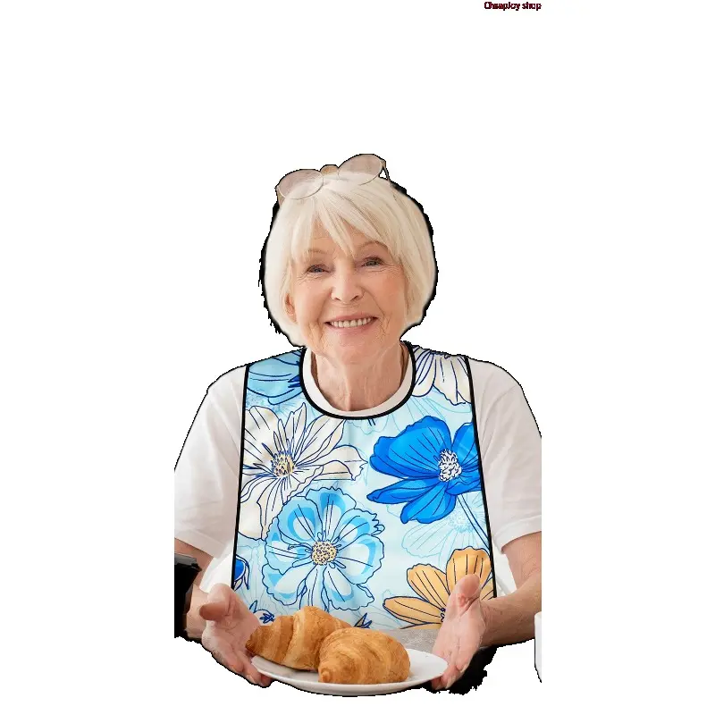 Waterproof Adult Bib for Elderly, practical mealtime apron with large coverage, stain-resistant reusable eating guard, lightweight comfortable dining accessory for seniors at home and daily meals