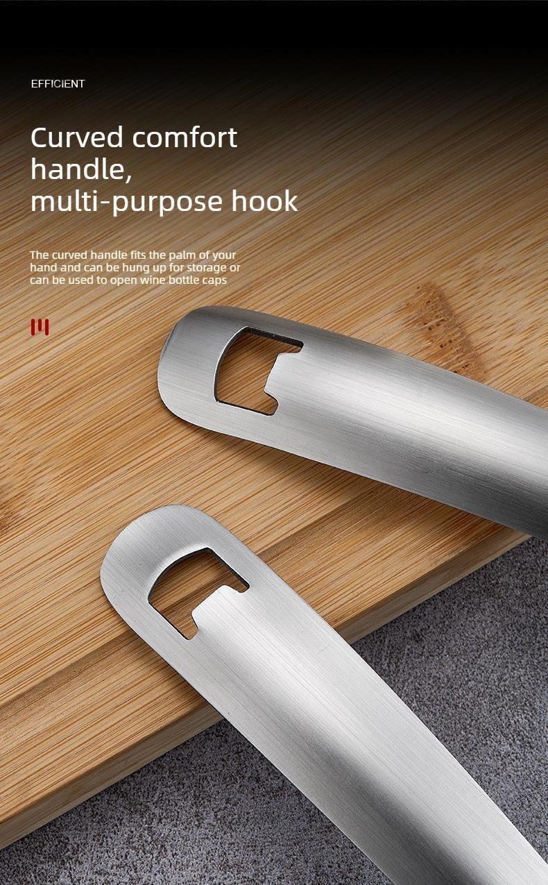 Stainless steel multi-functional grinding spoon, baby food mashing spoon, food-grade cooking strainer, draining spoon