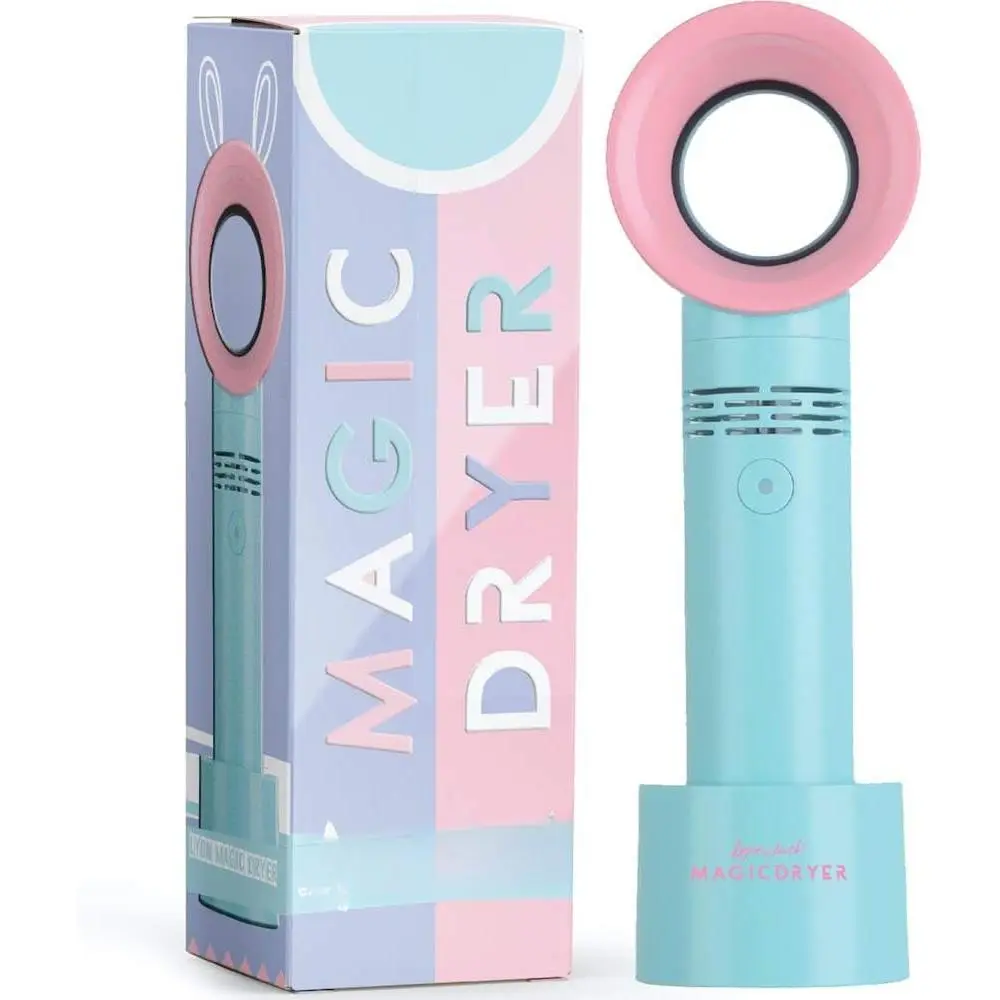 Portable USB Rechargeable Bladeless Mini Fan/Air Conditioning Blower/Handheld Cooling Dryer, Essential Eye Extension Supplies, Dries Eye Extensions Glue/Adhesive Rapidly (Blue)
