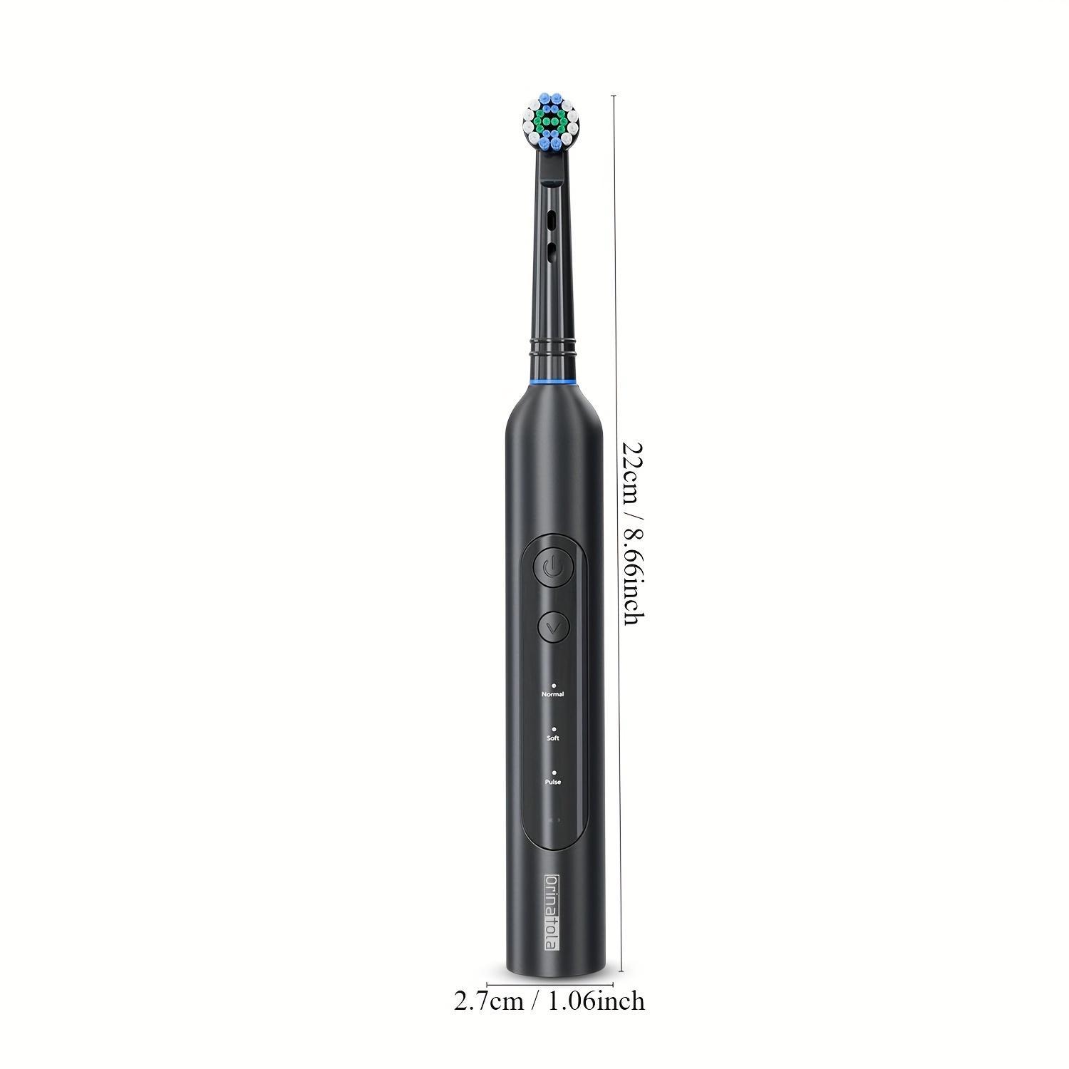 Electric Toothbrush with 8 Counts Brush Heads, 1 Box USB Rechargeable Waterproof Rotating Toothbrush with 3 Cleaning Modes, Oral Care Product for Adults, Cordless Toothbrushes