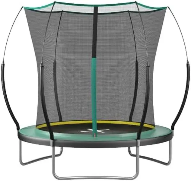 6FT Toddler Trampoline - Zippered Enclosure, Silent Bungee Cord System (Noise Reduction), UV-Resistant Mat, Safety Pad, Fortified Fiberglass Poles, Gentle Landing, ASTM Approved, High Durability Materials, Indoor/Outdoor Toddler Sports Toy, Uv-Resist Mat,