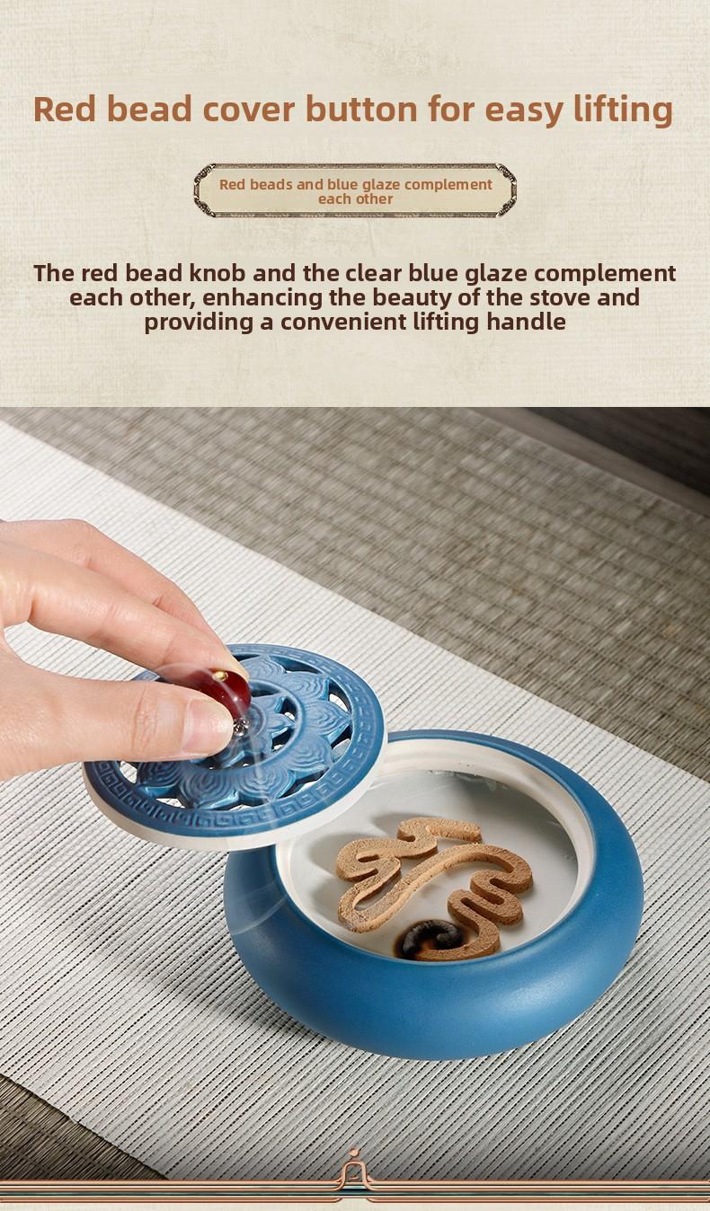 Lotus Heart Ceramic Incense Burner Set for Seal Agarwood & Coil Incense Traditional Bowl Shaped Aesthetic Tool incense stick holder