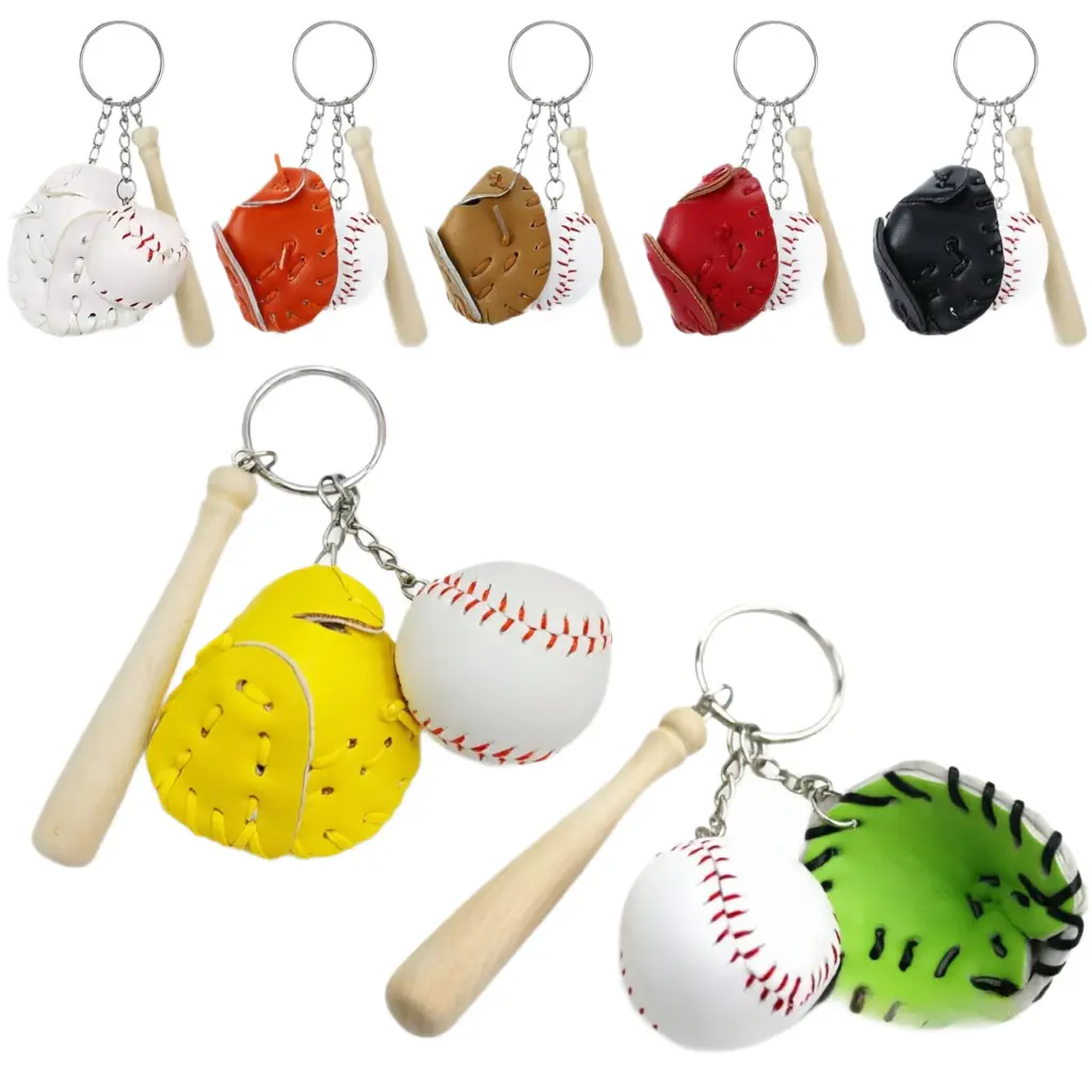 Mini Baseball Keychain Softball Glove Pendant Bag Charms