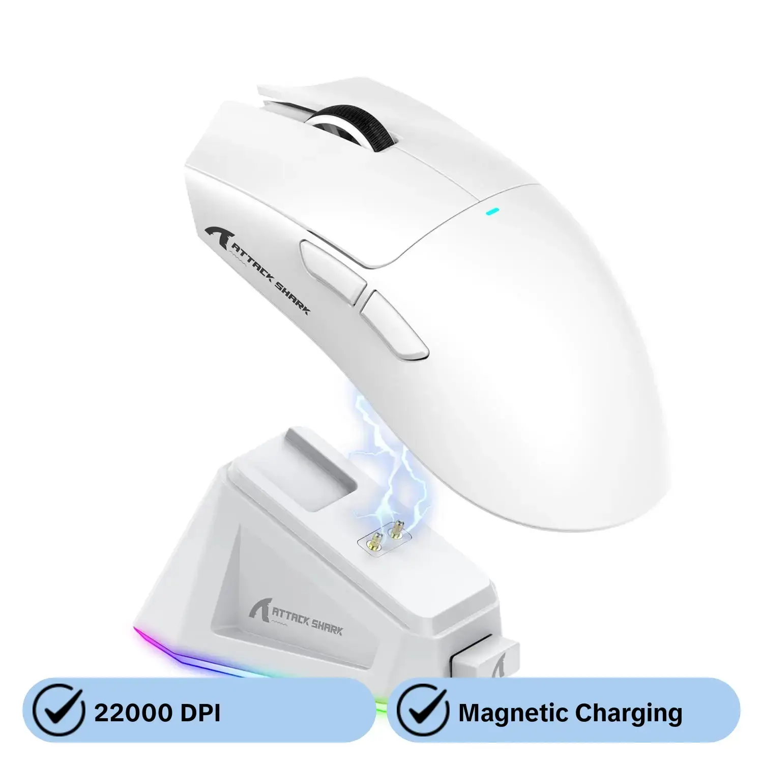 Wireless Gaming Mouse with Magnetic Charging Base, 22000 DPI Gaming Sensor Mouse, Office Mice Gamer Mice for Win11/Xbox/PS/MAC, Gaming Pc Accessories, Computer Peripherals