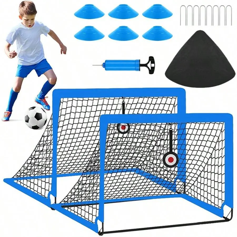 Soccer Goal, Kids Soccer Goals for Backyard Set of 2, 4 x3ft Soccer Net Training Equipment, Pop Up Toddler SoccerGoal for Outdoor Indoor Sports Games