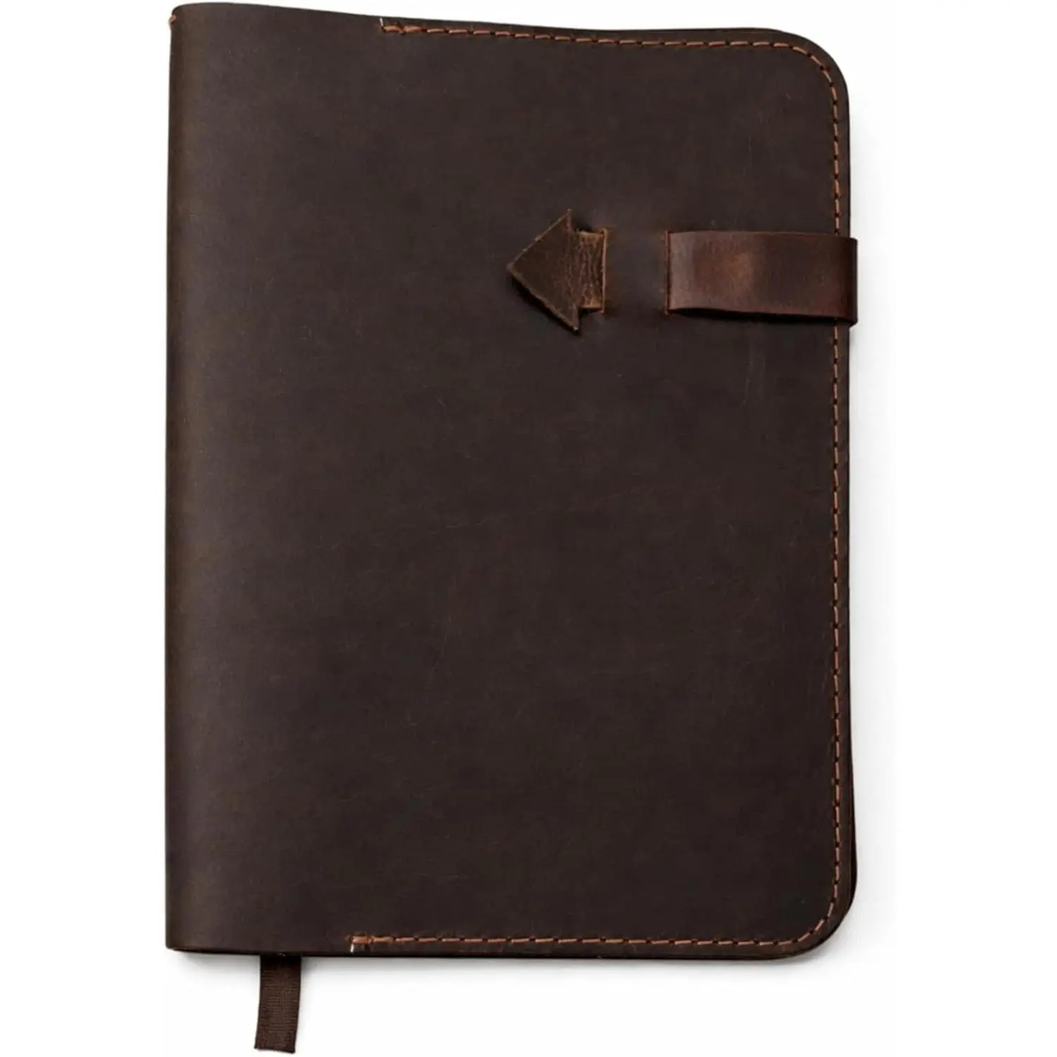 A5 Leather Journal Cover Refillable Notebook Cover, Full Grain  Leather, Fits 5.75 x 8.25 in, Pen Holder Travel Diary Cover for Men & Women, Brown, 9 x 6 Inches