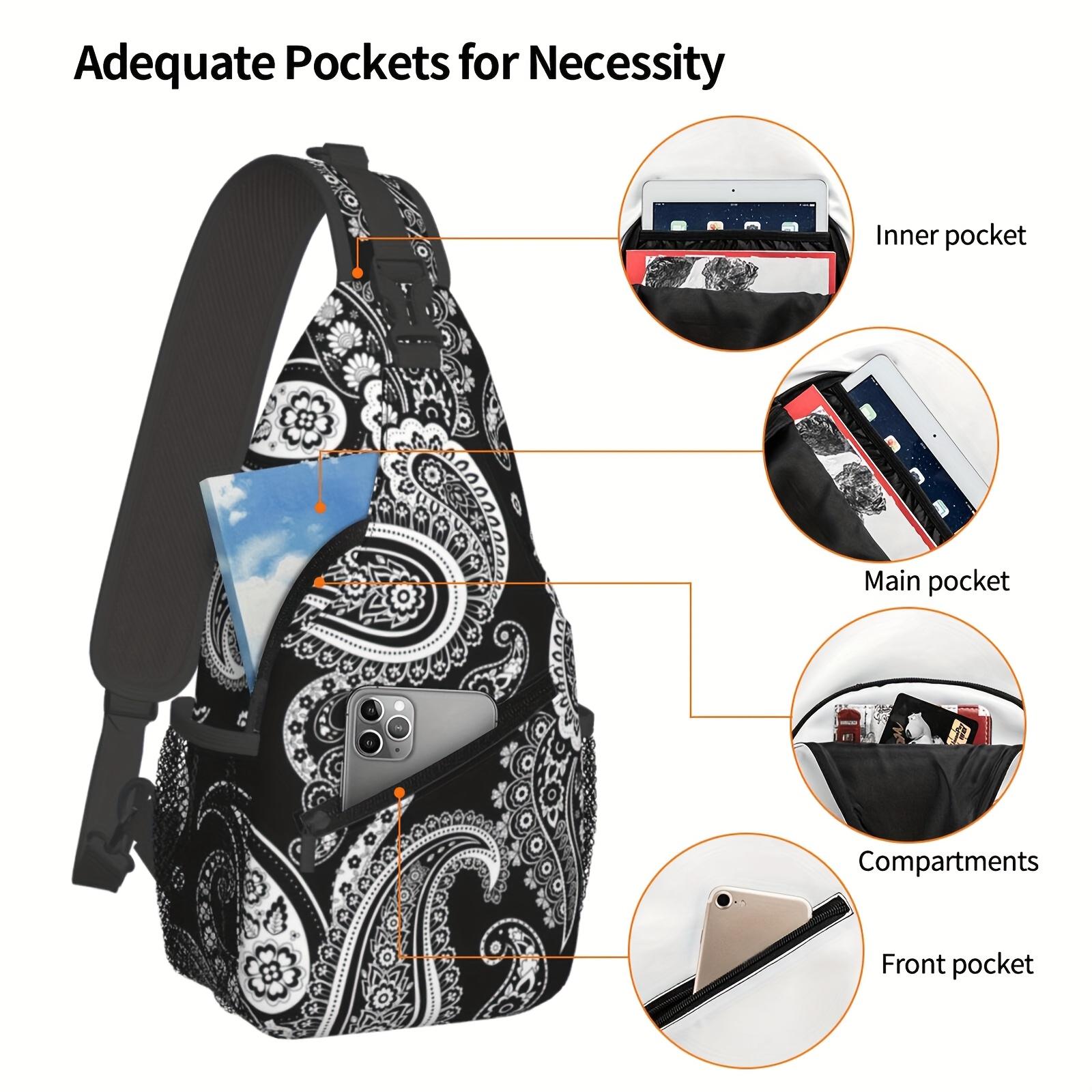 Crossbody Chest  Hiking Classic Paisley Print Shoulder  Folding Large Capacity Fashion Durable Can Be Used For Shopping, Work, Leisure  Beach  Fishing   Accessories Must Have  For School Back Christmas Gifts bag travel backpack