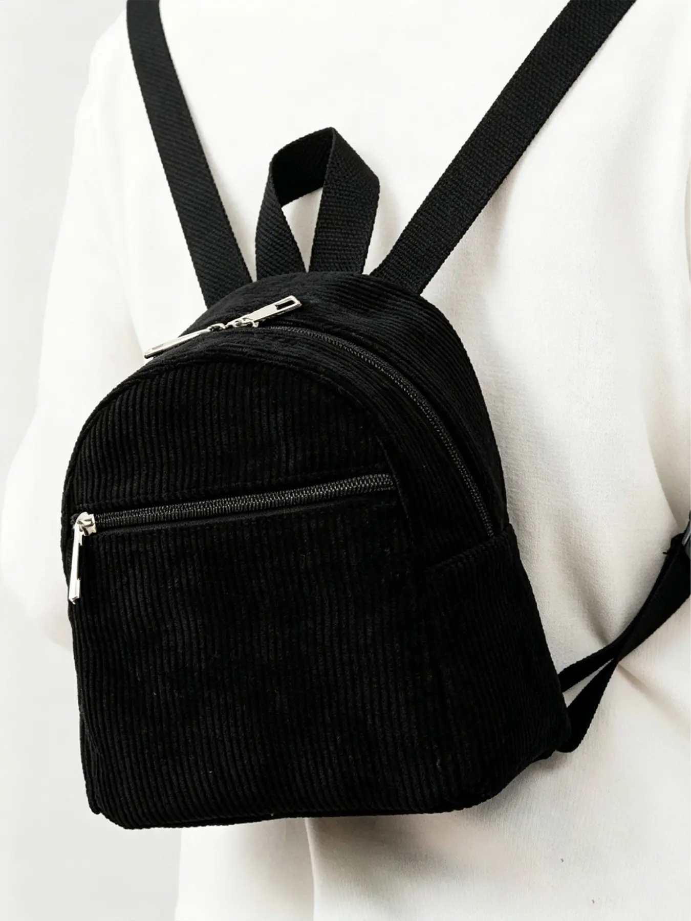 Corduroy Mini Backpack for Women, Lightweight Small Casual Daypack, Fashion Backpack Purse for Teen Girls, Cute Mini Bag for Daily Use, Backpacks Women