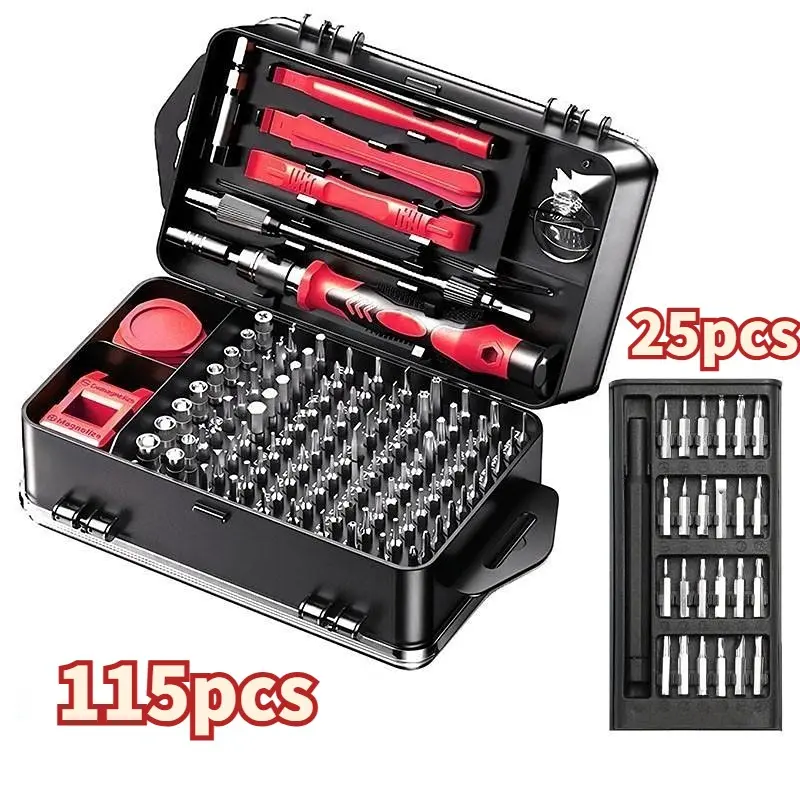 Multi-Purpose Precision Screwdriver Set, Includes Triangle Star Cross Flat Head Tools, 115 & 25 Tool Options, for Electronics, Phones, Laptops, DIY Office Repair Kit Multifunctional Screwdriver Multipurpose Screwdriver Kit