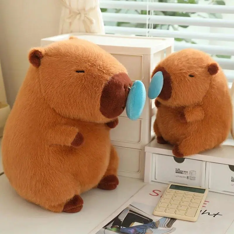 Kawaii Capybara Plush Simulation Animals With Stretchable Nasal Mucus Cute Capibara Fluffty Soft Stuffed Plushy Doll Kid Gift, 30Cm, Attention: Nasal Mucus Of 10-15Cm And 20-25Cm Cannot Be Pulled, Only Mucus Of 30Cm Can Be Pulled