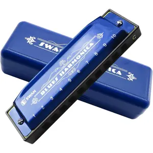 Blues Harmonica Mouthorgan 10 Holes Armonica Diatonic Harp Key of C Mouth Organ Metal Woodwind Professional  Instrument