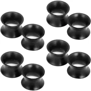 10G-50mm Thin Black Silicone Ear Gauges Tunnels Rubber Ear Plugs Gauges Double Flared Flexible Tunnel Earrings for Women MenGift.