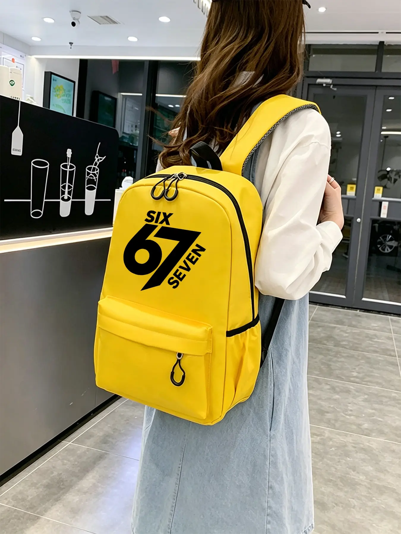67 Hot Meme Patterned Stylish Commuter Backpack, Ergonomic and Pressure-relieving Shoulder Straps, Lightweight Laptop Bag, Suitable for Work, Daily Commutes, and Travel