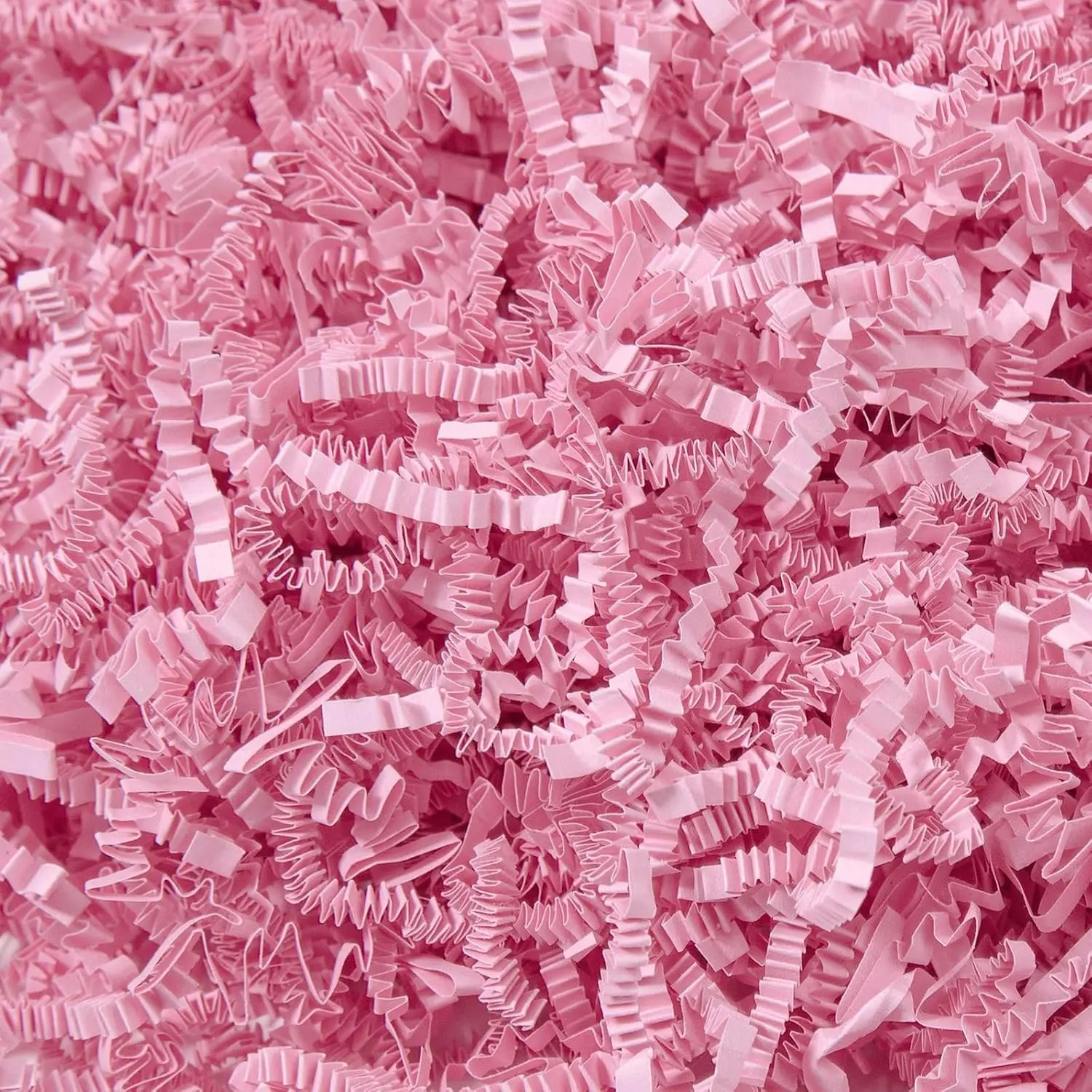 1 LB Crinkle Cut Paper Shred Filler Light Pink Crinkle Shredded Paper for Gift Box - Gift Basket Bag Filler - Grass Cushion Stuffing for Valentine's Day, Birthday Packaging Wrapping