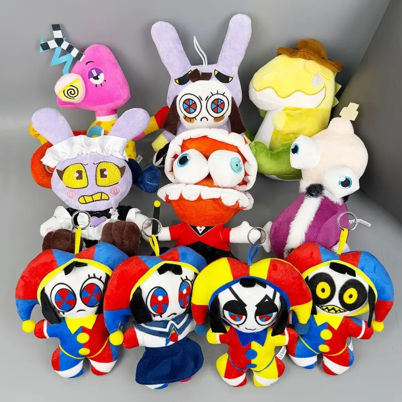 The Amazing Digital Circus Complete 9 Character Plush Toy Full Set Cartoon Circus Clown Stuffed Doll Pomni Jax Gangle Ragatha Gummigoo Caine Zooble Kinger Multiple Unique Design Soft Flannel Cute Weird Circus Plushies Gift For Kids Teens Boys Girls Hallow