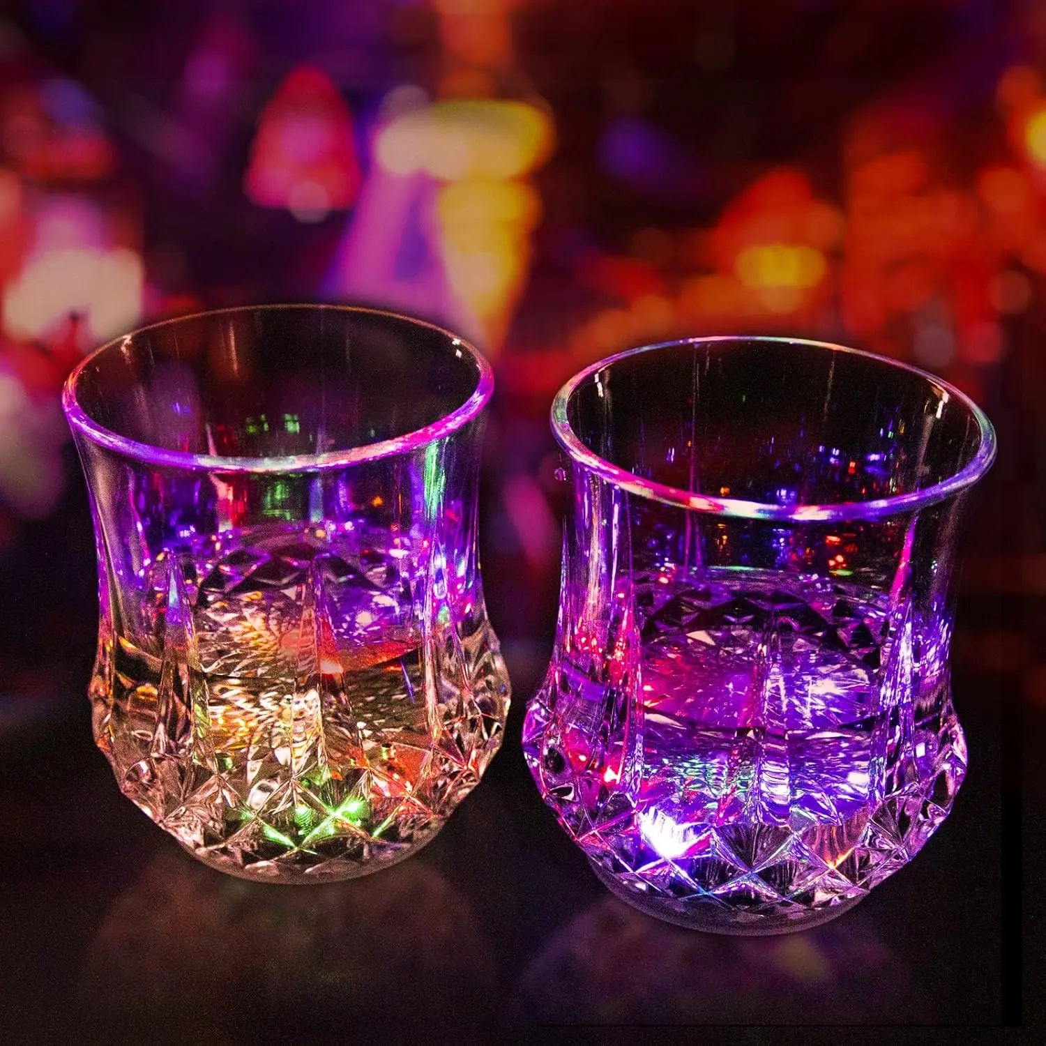 2 Packs Flash Light Up Cups Liquid Activated Multicolor LED Glasses | Fun Light Up Drinking Shot Glasses,Glowing  Glasses Led Flashing Cups,Favors Adults Shot Cups for Party,Bar,Disco