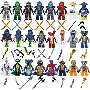 2026 hot item 24pcs Ninja Set Mini Toy Doll Figure Ghost Evil Pythor Chop'rai Mezmo Motorcycle Jay Cole Kai Zane Lloyd Building Block Toy Turtles