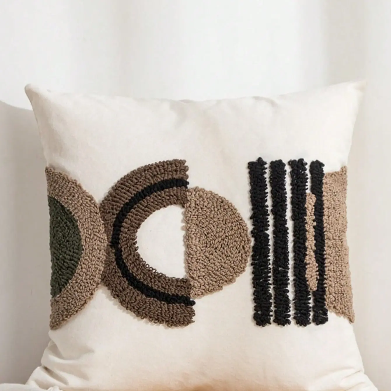 1/2pcs Decorative Pillow Cover 18x18 Inch & 12x20 Inch, Abstract Geometric Tufted Cushion Cover for Sofa Bedroom Apartment Living Room Decor, Cover Only