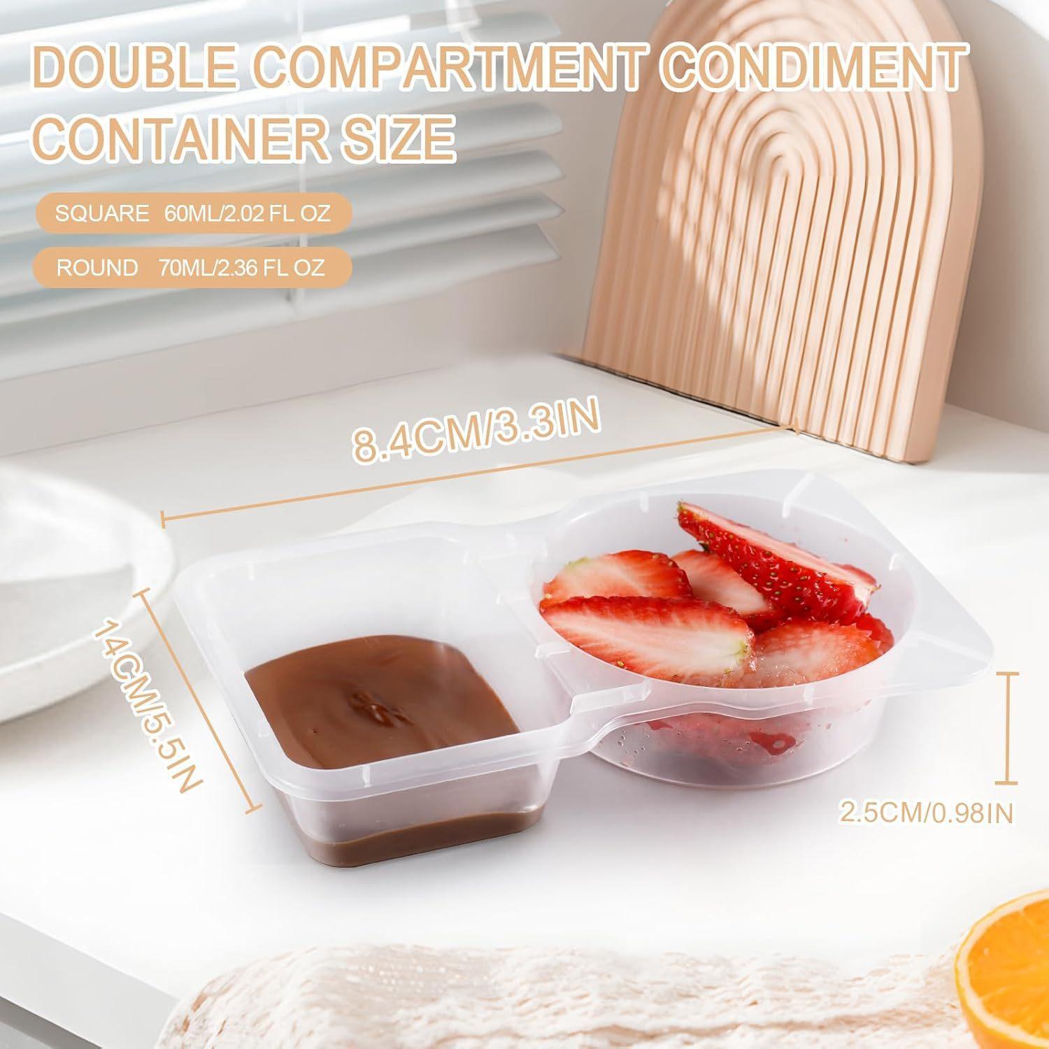 Double Compartment Snack Containers 20/40Pcs, Reusable Leakproof Snackle Box, BPA-Free Lunch Containers for Kids School Camping Party Meal Prep Double Compartment Snack Containers 20/40Pcs, Reusable Leakproof Snackle Box, BPA-Free Lunch Containers for Kids School Camping Party Meal Prep