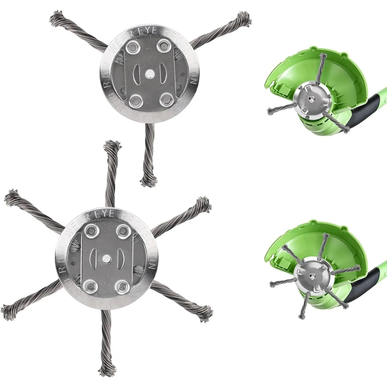 6 Inch Wire Grass Trimmer Head, Weed Wacker Blade Compatible with Electric String Trimmers, Lightweight Weed Trimming Head for Efficient (2PCS/3+6 Blade) (3+6 Blade)