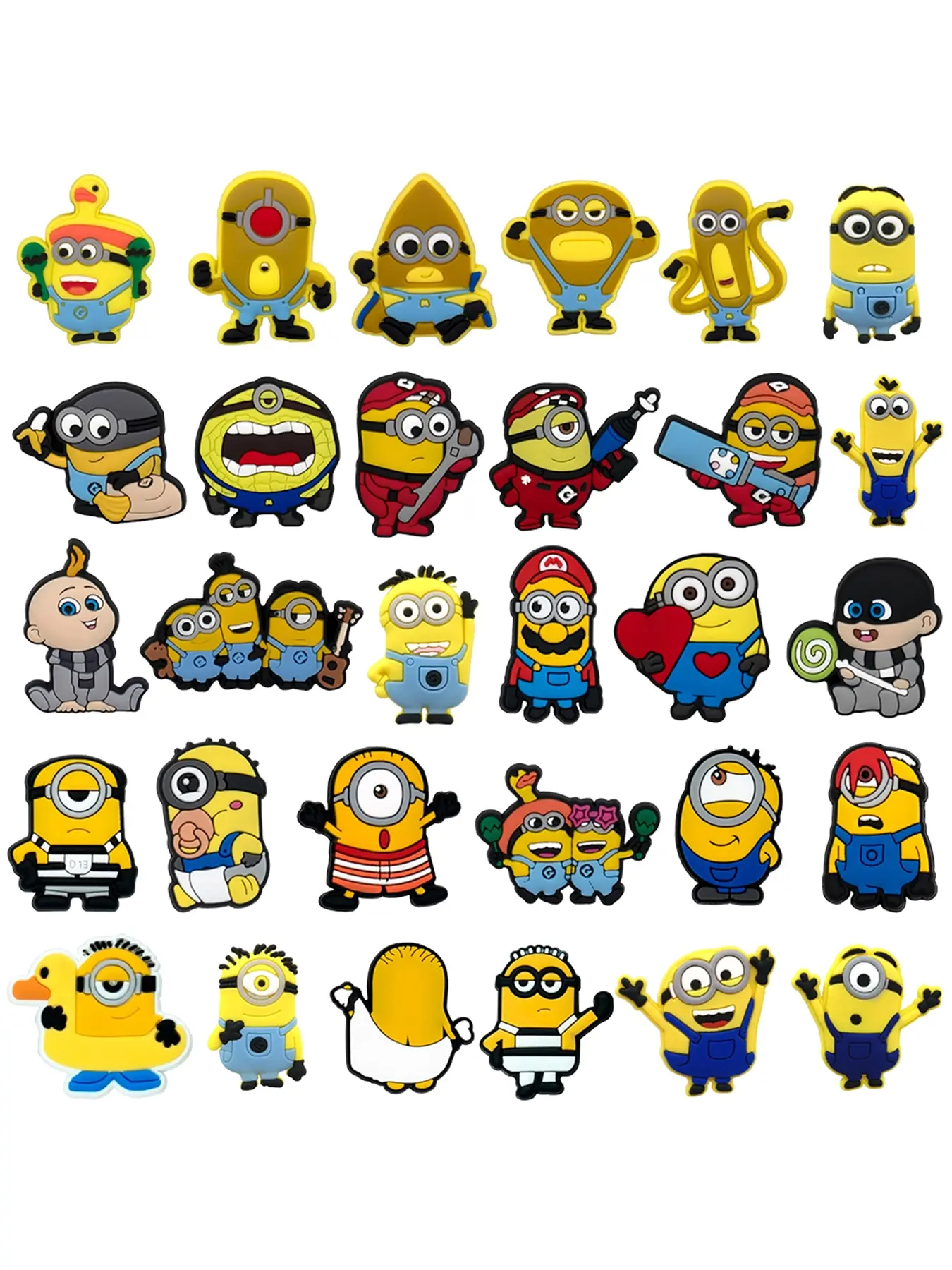 9/12/30pcs Cartoon Round Glasses Capsule Doll Shoe Accessories, PVC Material DIY Shoe Decor, Festival Gifts