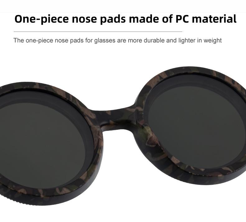 Men's Camouflage ND Adjustable Polarized Round Sunglasses Outdoor Hiking Cycling Driving Sun Protection With UV400 Factor Protective Glasses For Women