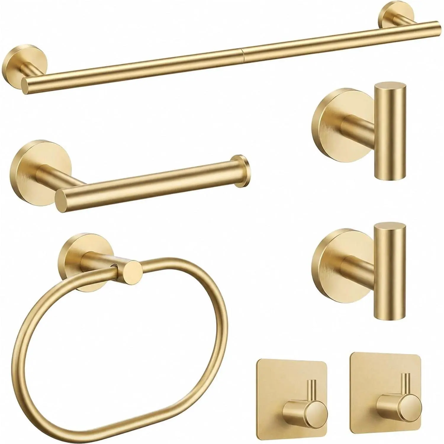 Brushed Gold 7 Pieces Bathroom Hardware Set, SUS304 Stainless Steel Wall Mounted Bathroom Accessories with 31.5 Inch Towel Bar, Towel Rack, Towel Holder, Toilet Paper Holder