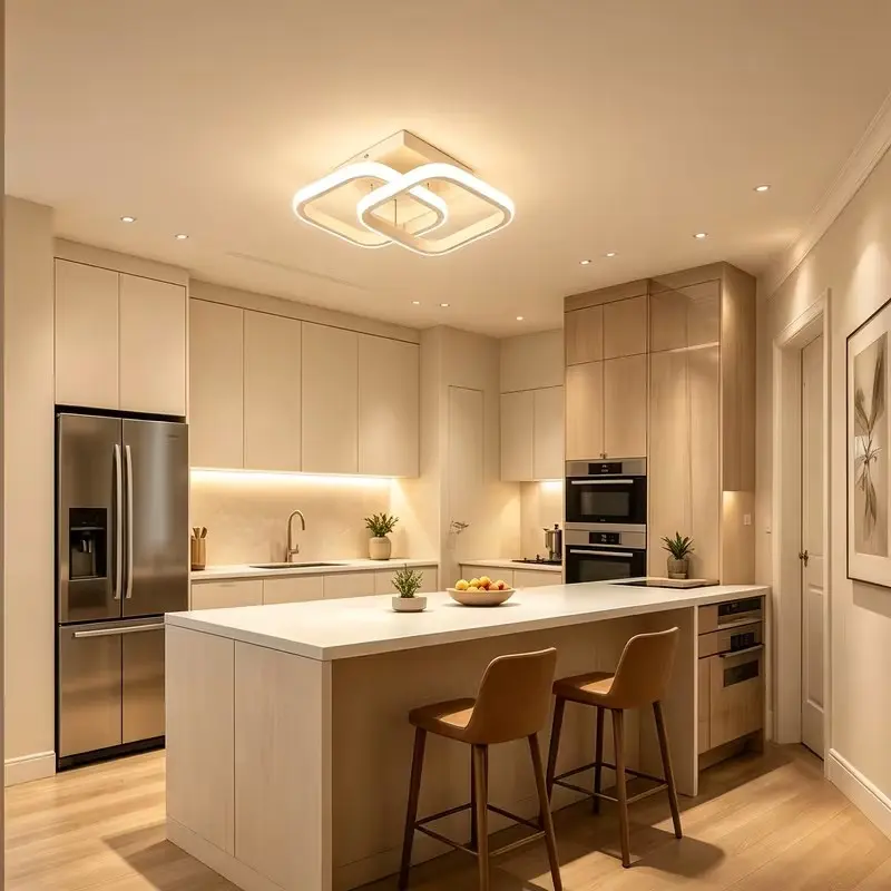 Square Pendant Light, Adjustable Color Temperature 3000-6000k, Metal Ceiling Lamp, Hard Wire 85-265v, Suitable for Kitchen, Loft, Corridor