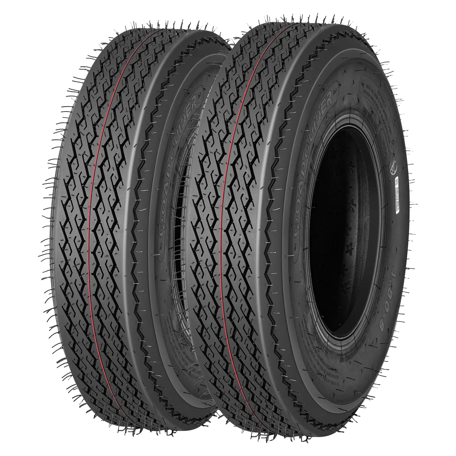 4.80-8 Trailer Tires, 6PR Load Range C, 2 Pack 8 Inch Utility Tire | Fuel-saving tread, heavy load C rating, fit camper, boat, farm, horse, landscape, hauling utility trailers