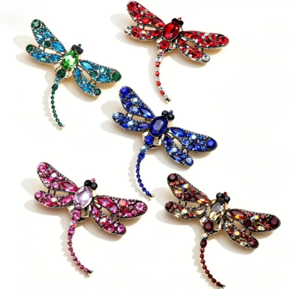 5 Colors Retro Light Luxury Dragonfly Animal Brooch Unisex Cute Accessory