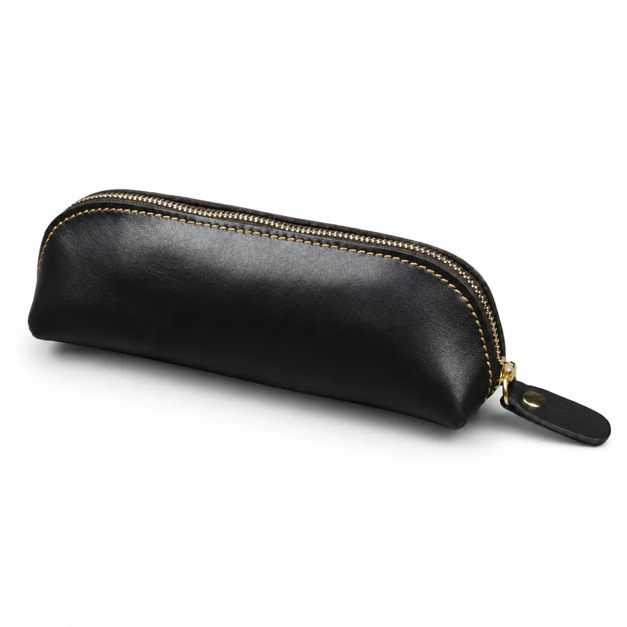 Elegant Leather Pencil Case, Vintage Style Pen Holder, Zippered Storage Bag, Handmade Stationery Organizer, Eyeglass Box Included, Office Stationery Supplies, Writing Stationery