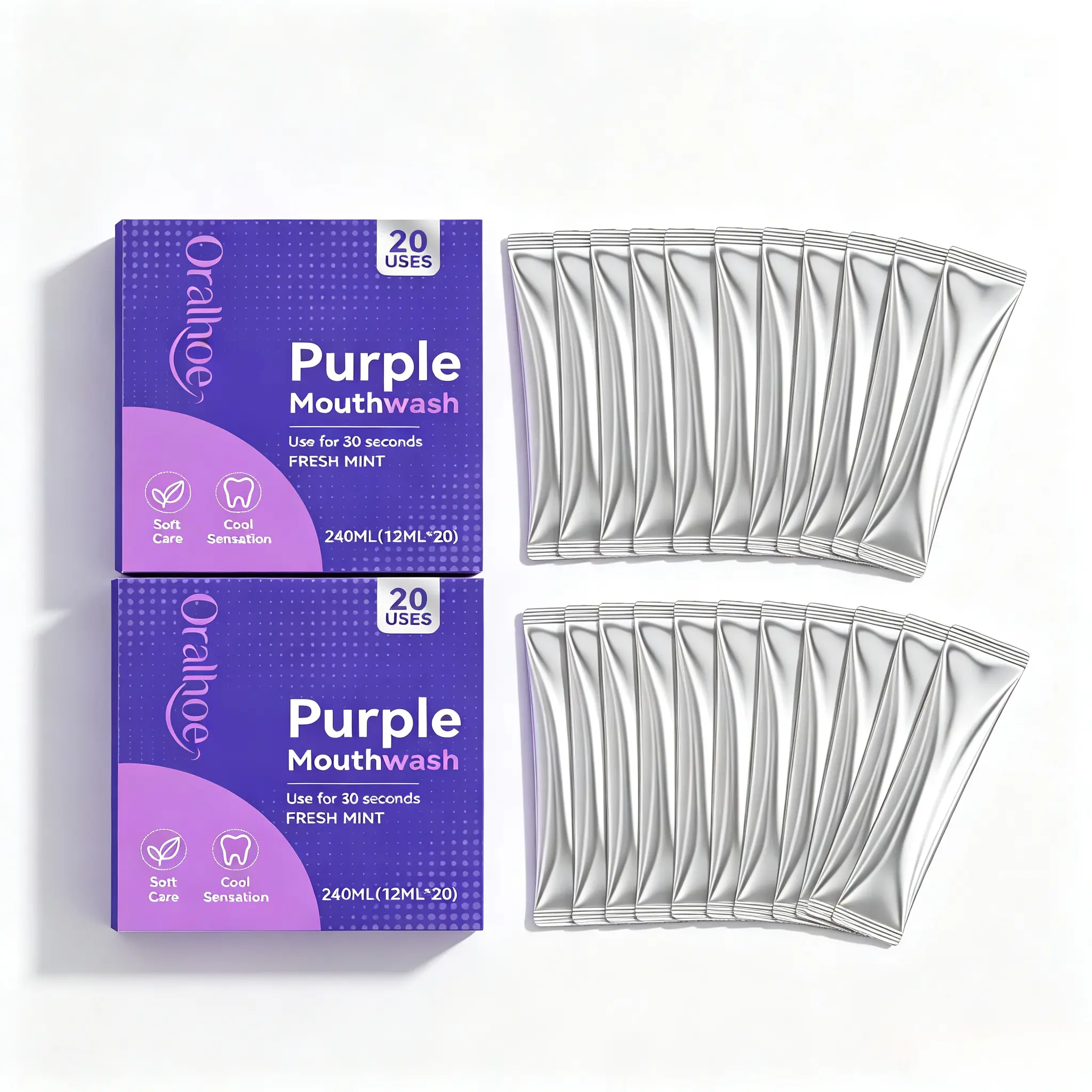 Purple Fresh Mouthwash - Gentle Cleansing For The Mouth, Fresh And Clean Daily Tooth Care Mouthwash