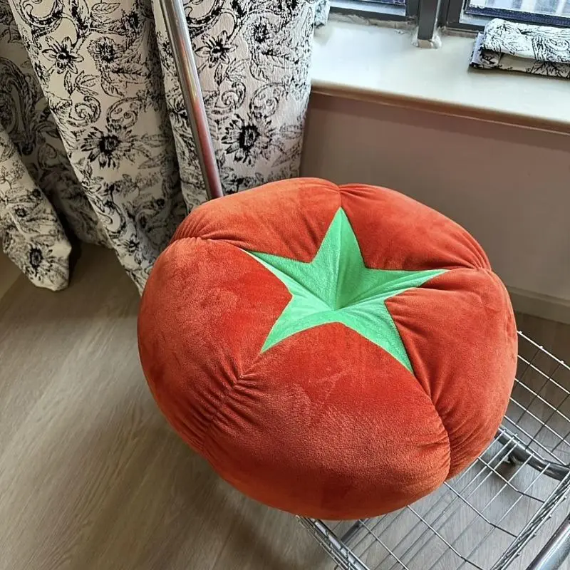 Cartoon Character Mushroom & Tomato Cushion - Soft Indoor Throw Pillow with Cushion Base for Lazy People, Home Decor for Living Room Sofas & Futons, Indoors