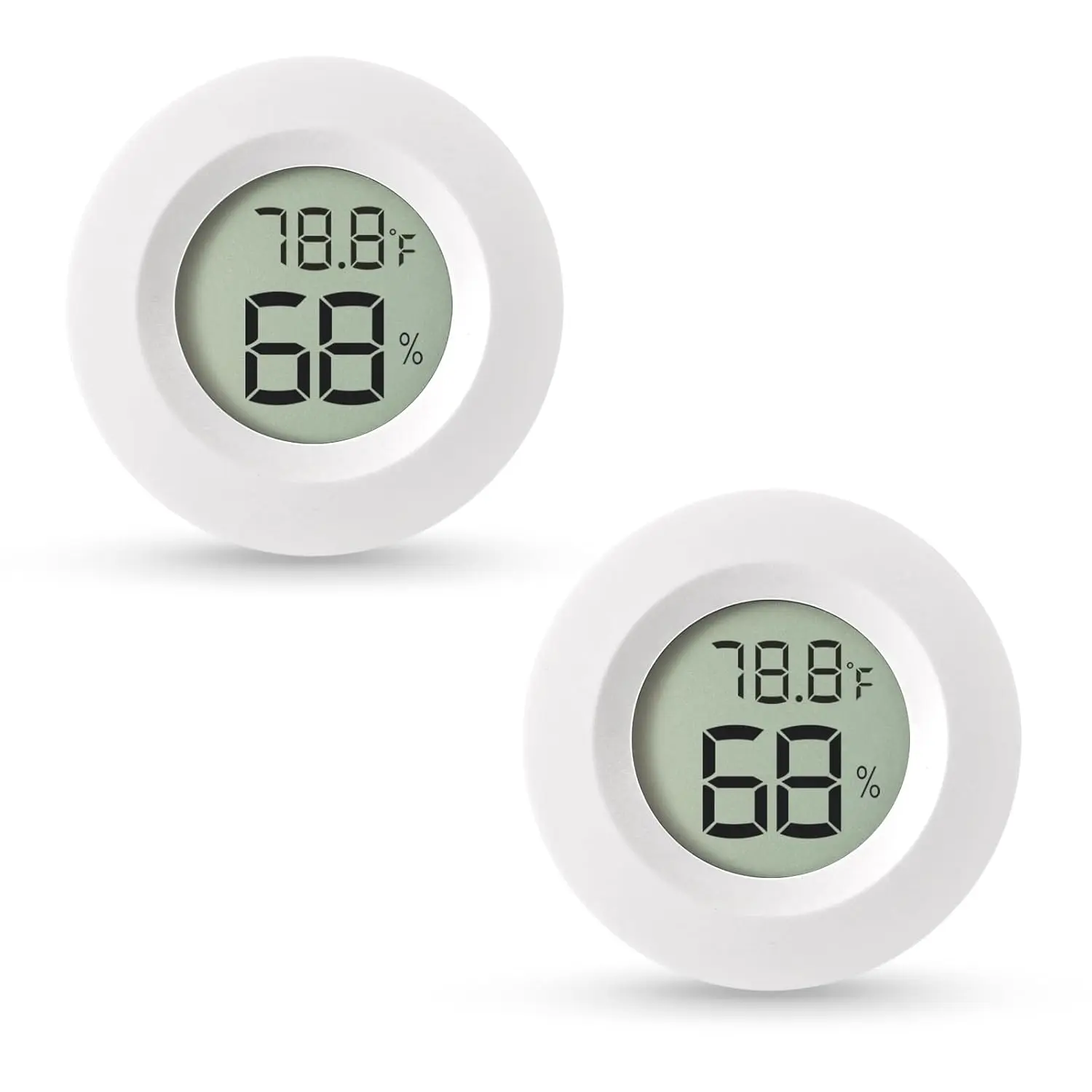 2-Pack Mini Hygrometer & Thermometer, Indoor Outdoor Digital Humidity Meter Gauge Temperature, ?/?, for , Office, Reptile, , Greenhouse, Lab, Terrarium, Cellar.. A01 White