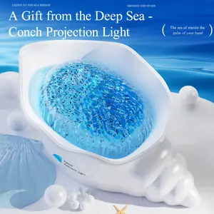 Dynamic Starry Sky Projector Night Light, Bedroom Ambiance Lamp, High-End Aurora Effect, Trendy Sea Shell Night Light, Decorative Led Light, Chic Led Lights, Bestseller