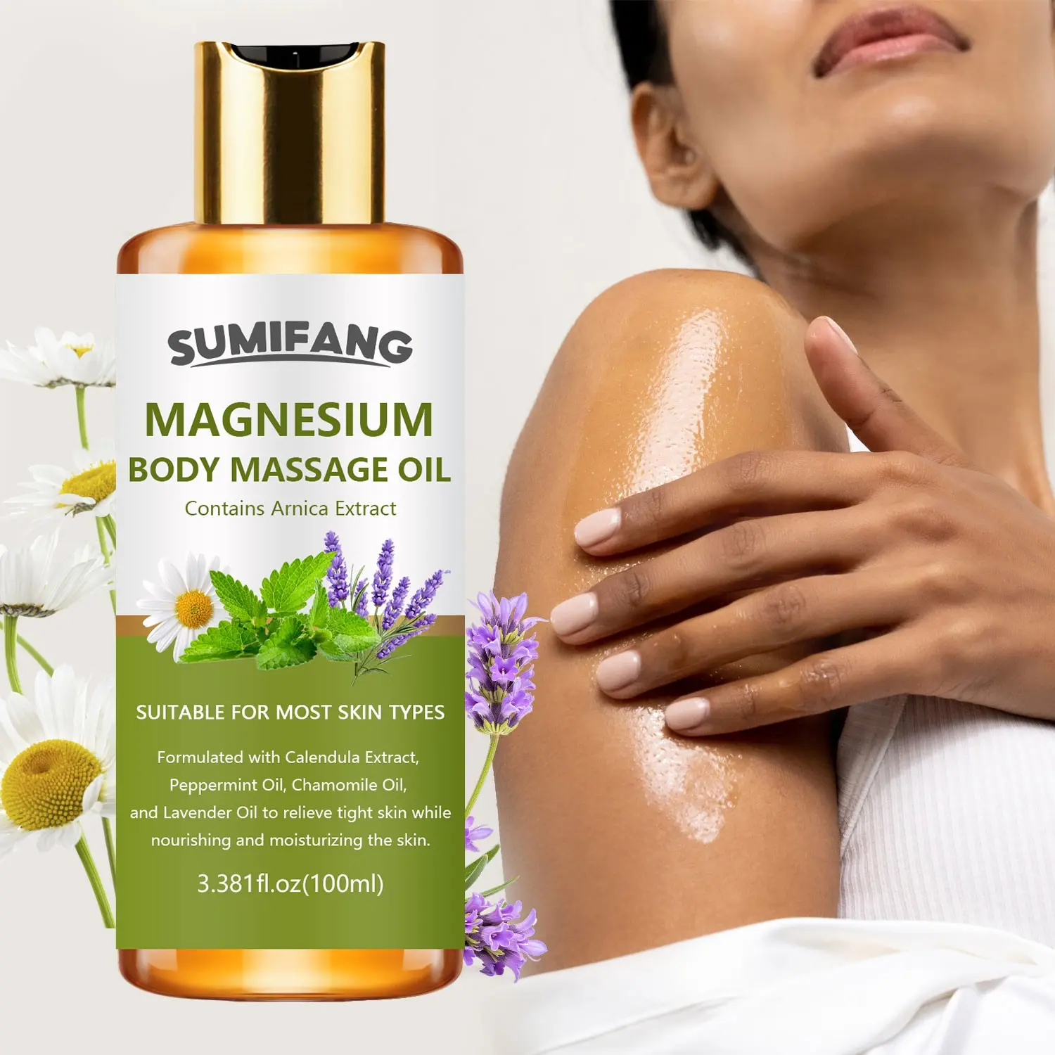 100ML Magnesium Chamomile Spray, Rich in Calendula, Lavender, Mint, Gentle Hydration, Tightening, Quick Absorption, Post-Bath Use
