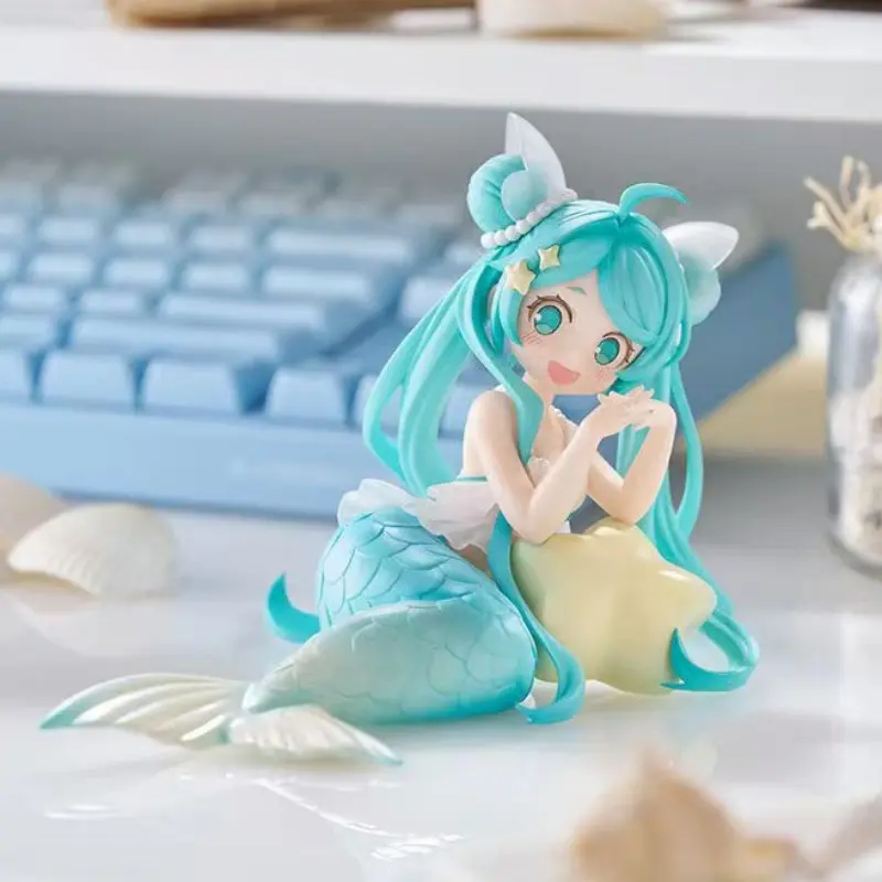 Hatsune Miku Mermaid Figure 10cm, Anime Desktop Car Mini Ornament, Cute Collectible Model, Perfect for Fans and Decor Lovers