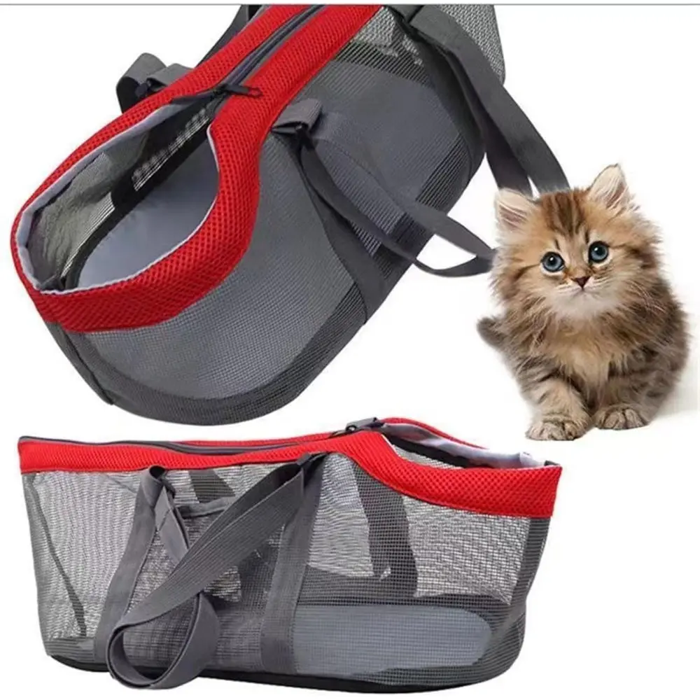Breathable Pet Carrier Bag, Large Capacity Foldable Dog & Cat Backpack, Portable Shoulder Bag for Small Pets, Outdoor Animal Carrier, Ideal for Kittens