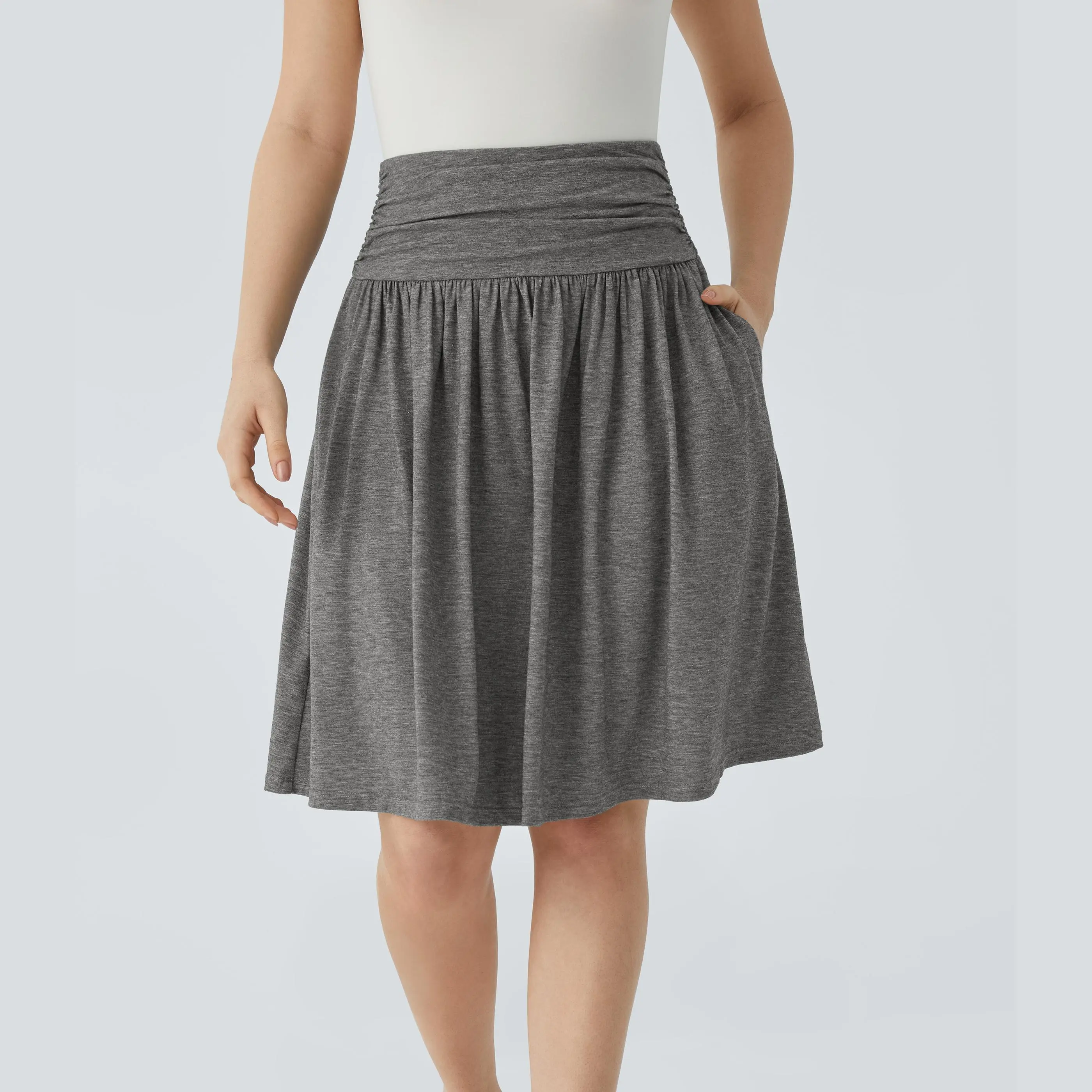 Halara High Waisted Ruched Pocket Flowy Skirt #BackToSchool