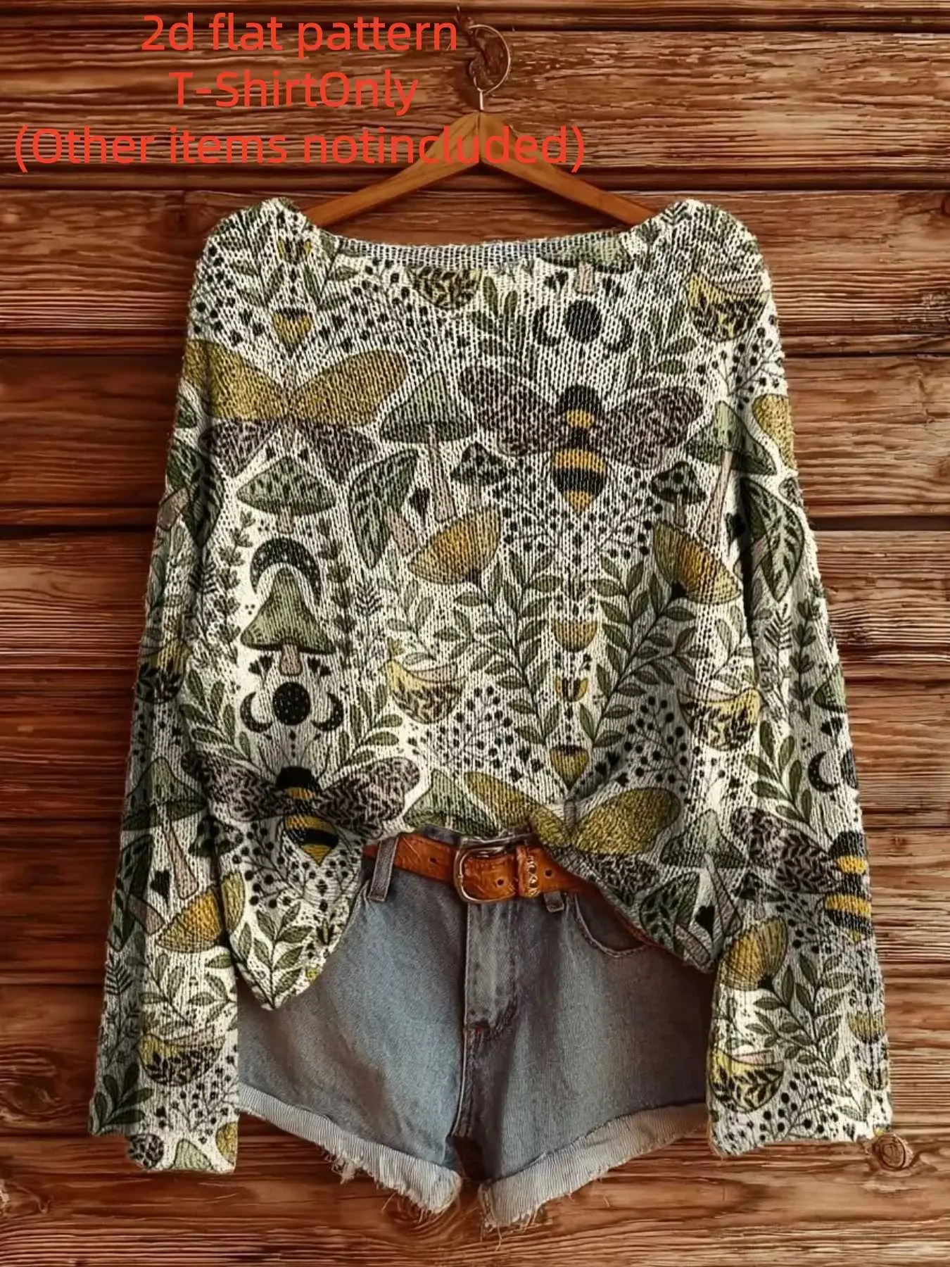 Women's Long Sleeve Top, Fall Winter Fashion, One-Shoulder Design, Digital Print, All Over Print, Trendy Ladies' Clothing, Casual Style