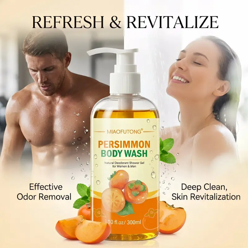 Persimmon Body Wash for Old People Smell, Natural Deodorant Bar Soap for Strong Odor Smelly Feet Remove, Cleansing Body Deodorizing Cleanser with Persimmon & Green Tea Extracts